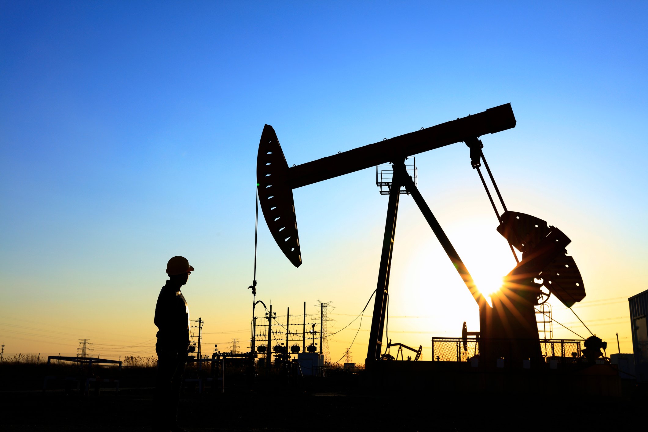 Drilling Rig at Sunset