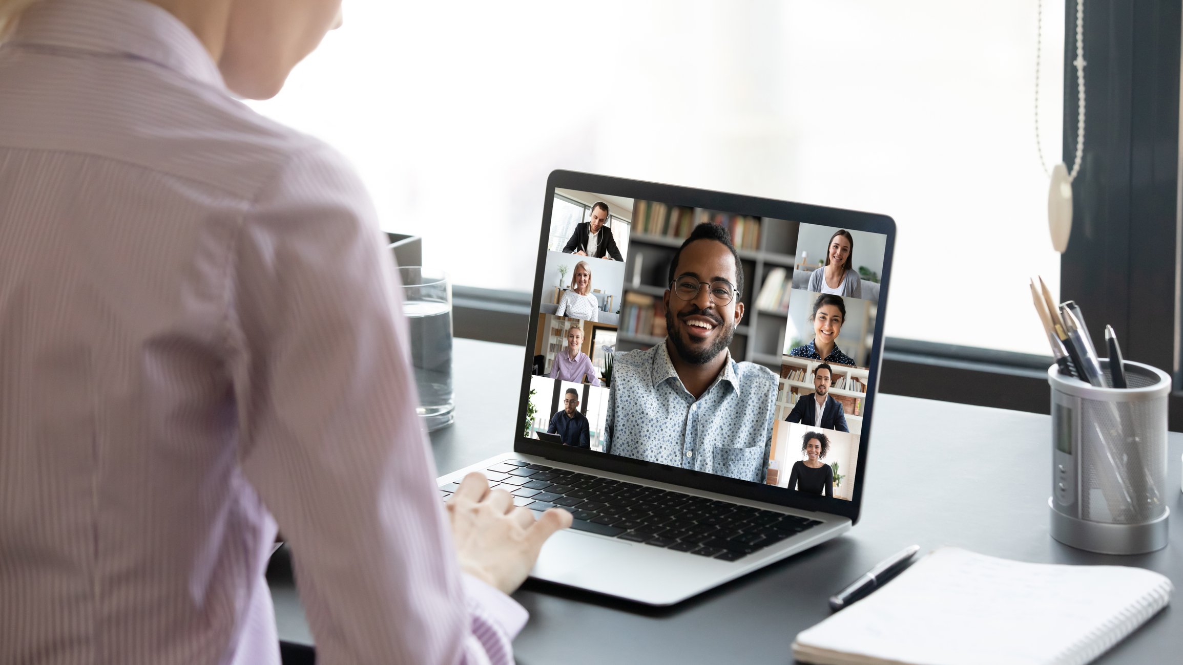 A person on a video call.