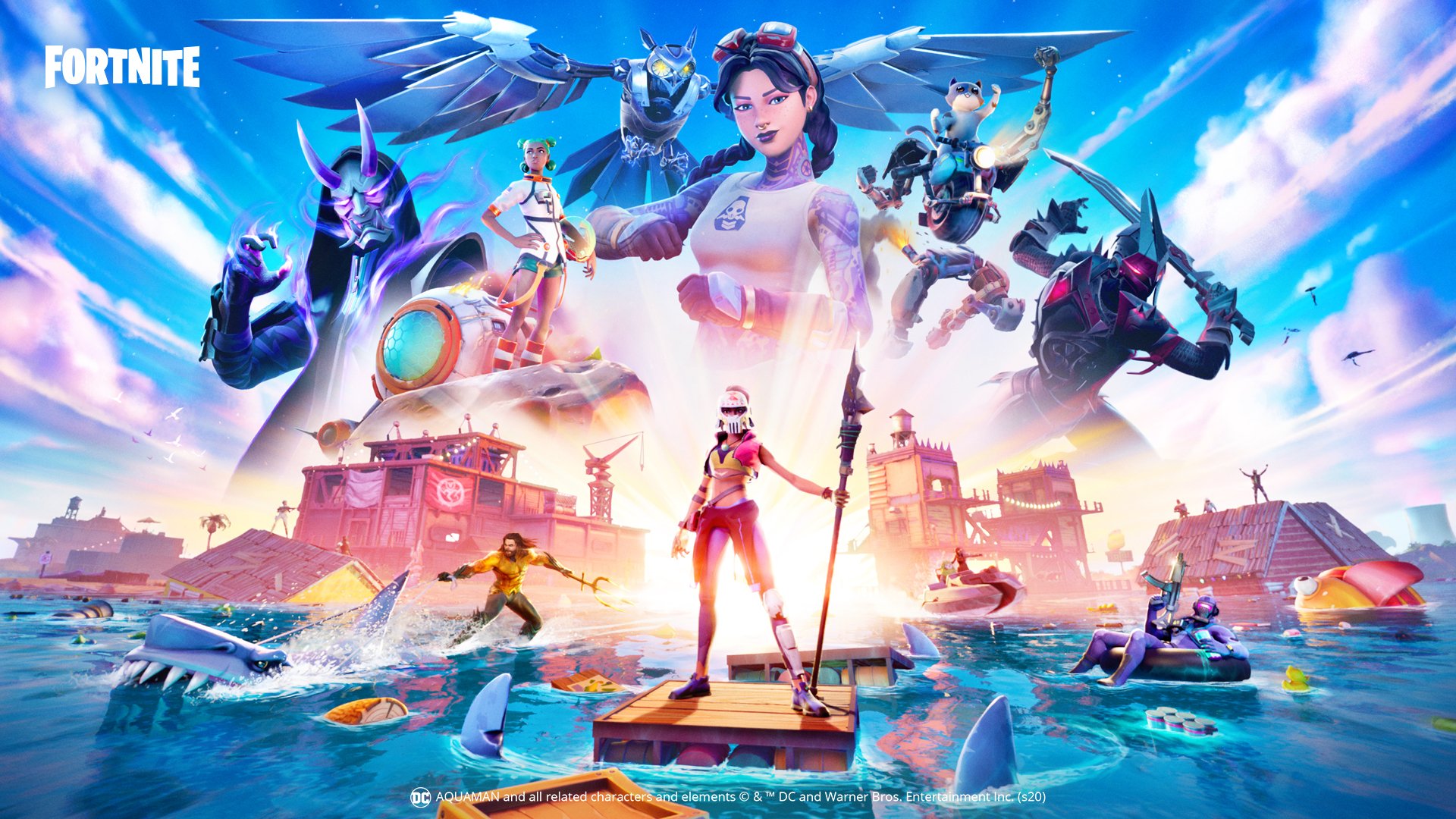 Poster with Fortnite characters