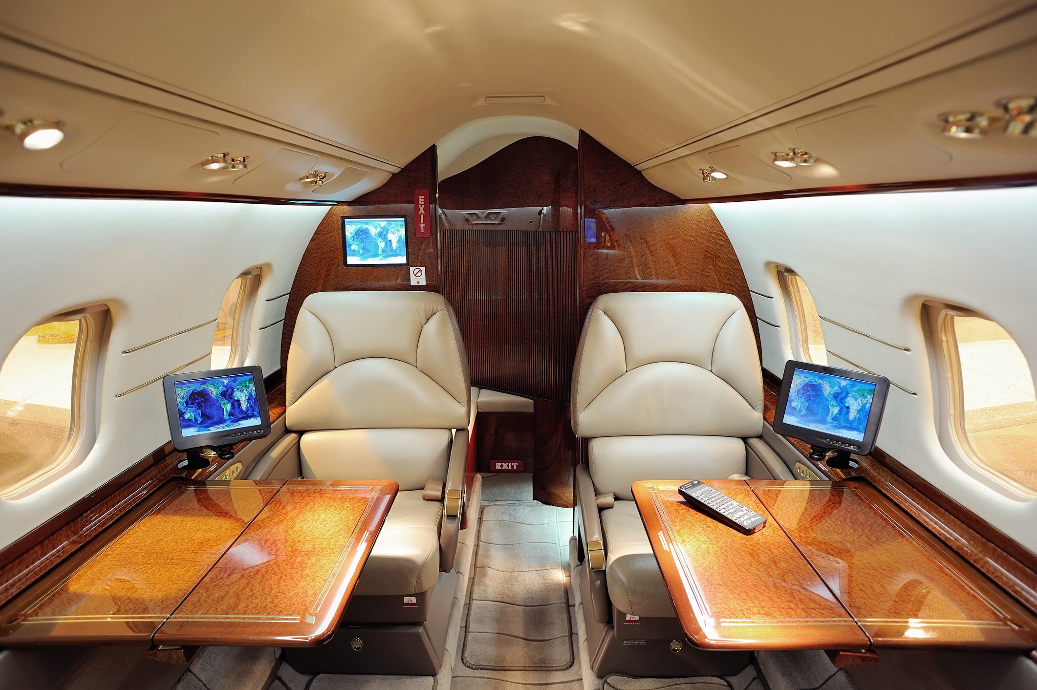 Interior of a business jet