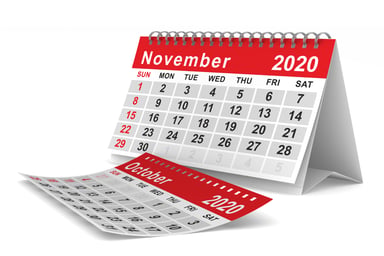 Oct.  and Nov. 2020 calendar