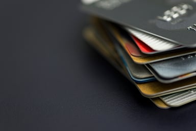 A stack of credit cards