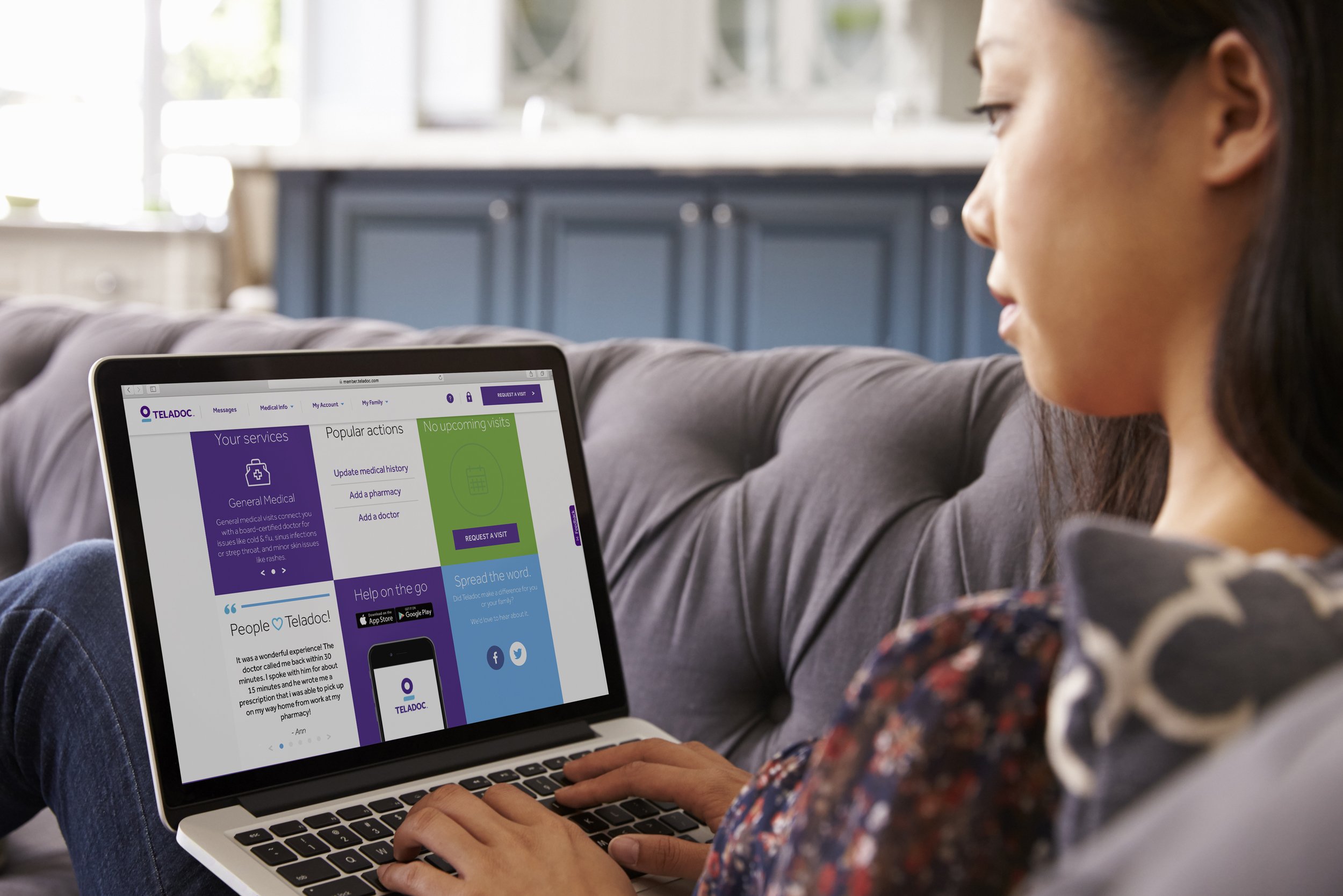 A Teladoc member using the company's interface.