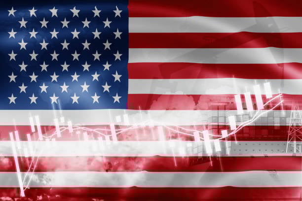 American Flag with Trendline Overlay