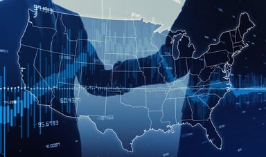 stocks election US map getty