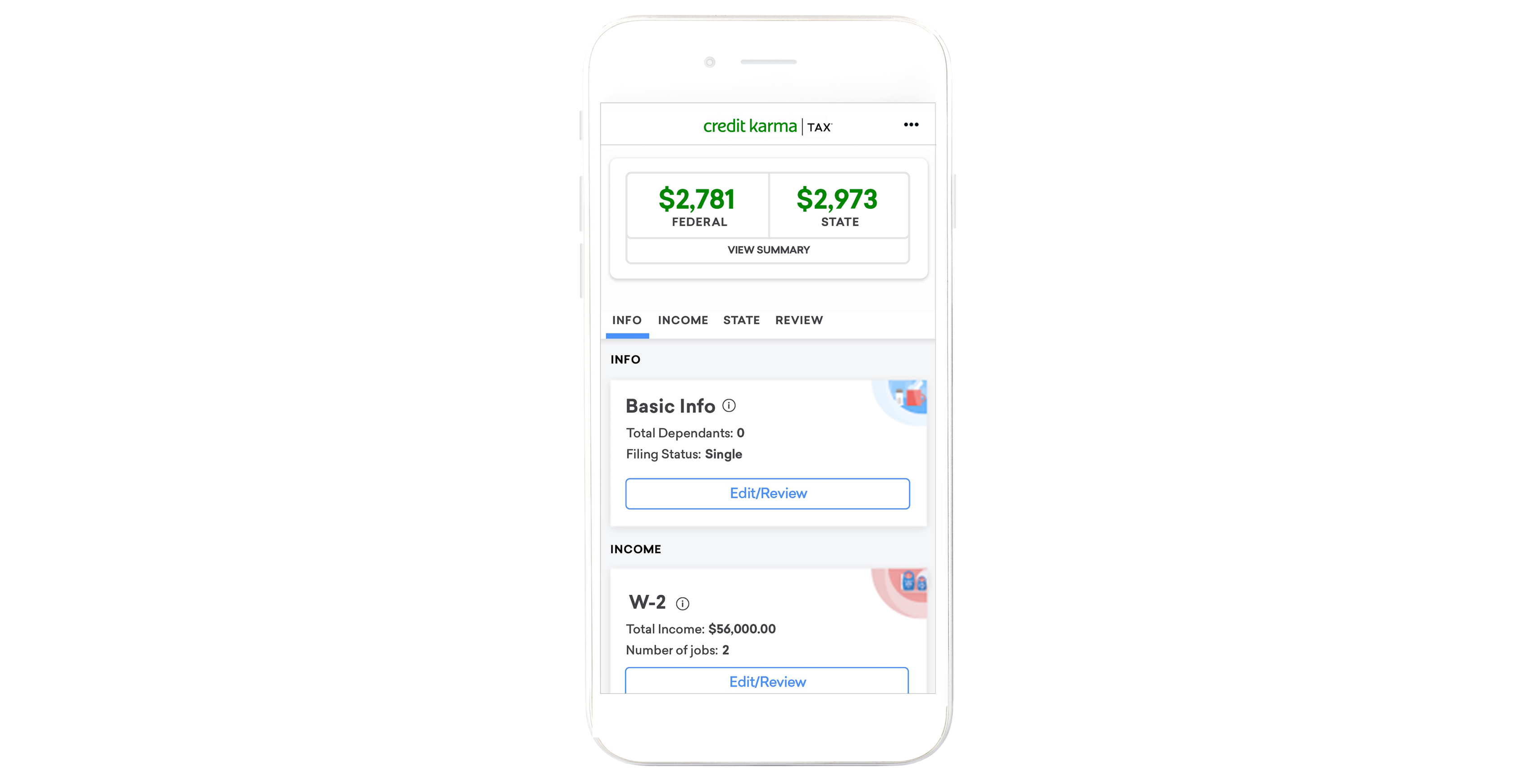 Credit Karma's app interface displayed on a smartphone
