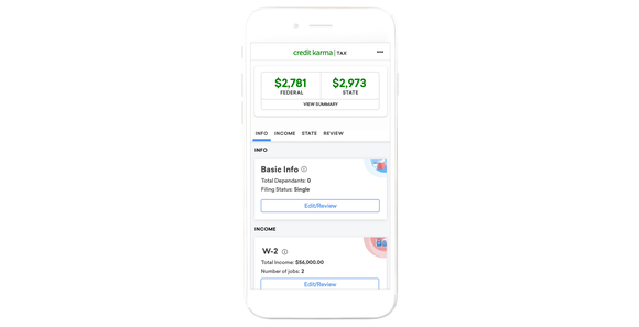 Credit Karma's app interface displayed on a smartphone