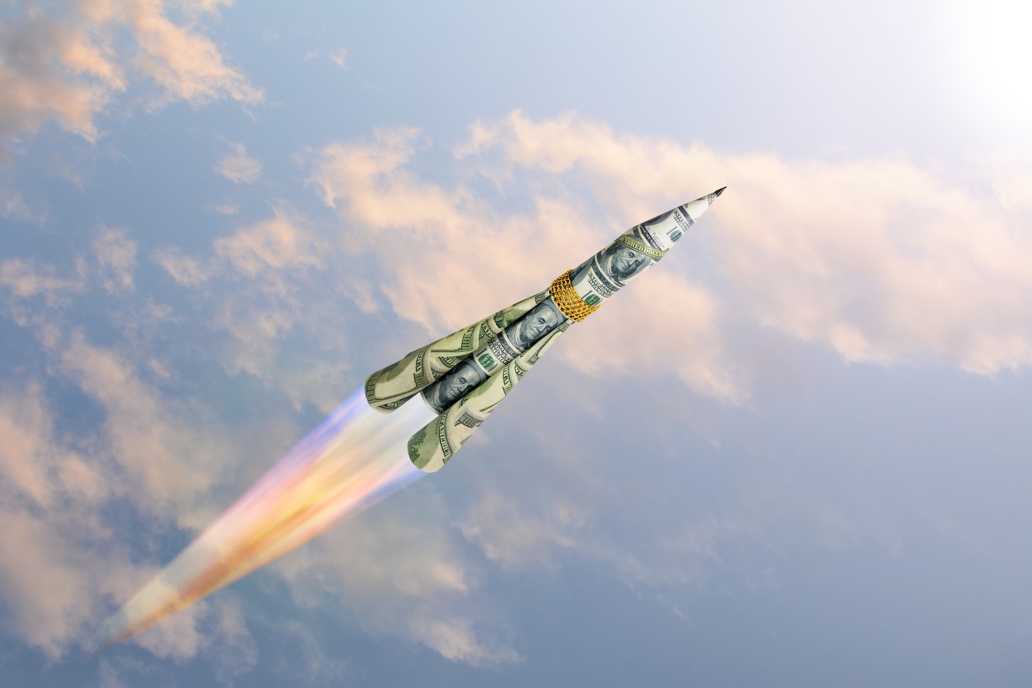 Rocket made out of money