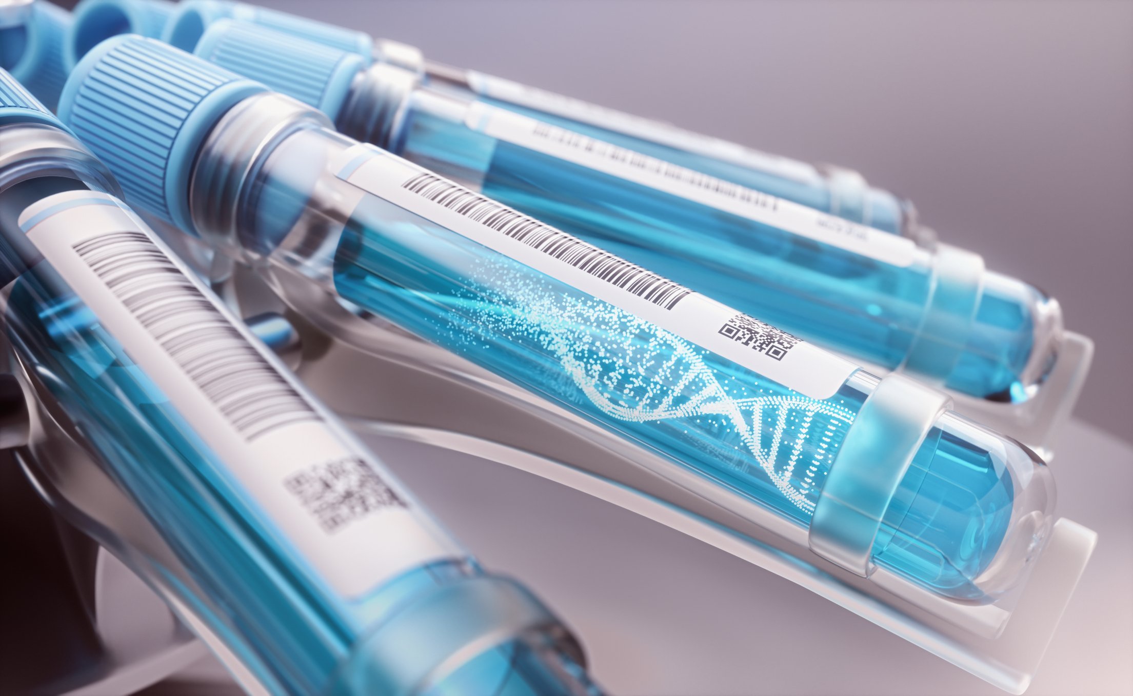 RNA strands inside of test tubes