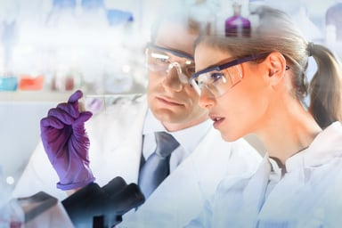 healthcare professionals looking at a slide