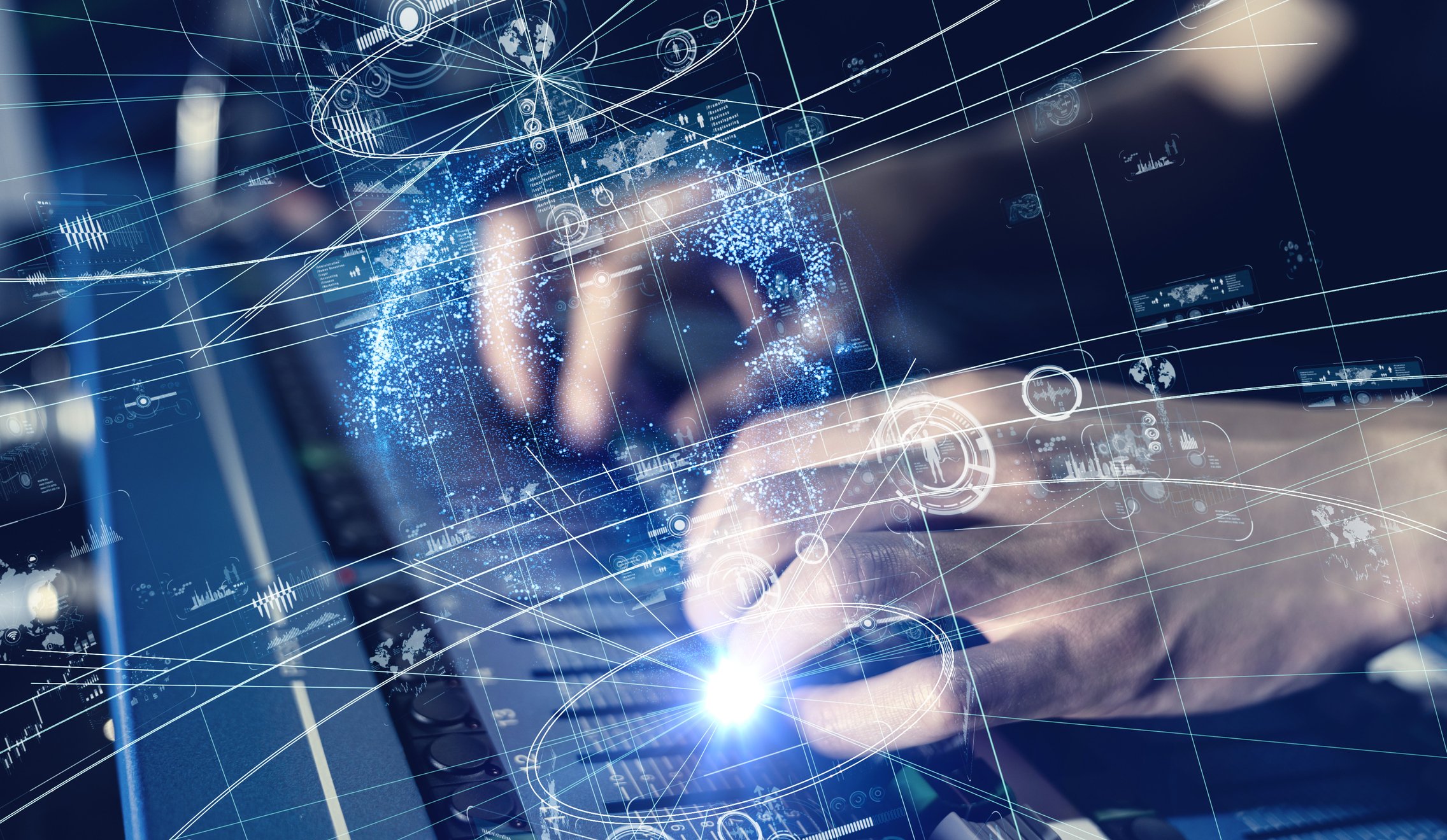 A person using a keyboard.