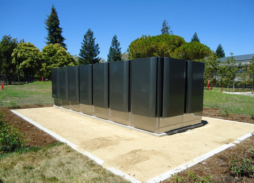 Bloom Energy servers on a pad. 