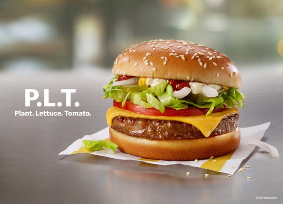 A hamburger called plant, lettuce, tomato was tested at select McDonald's restaurants in Canada.