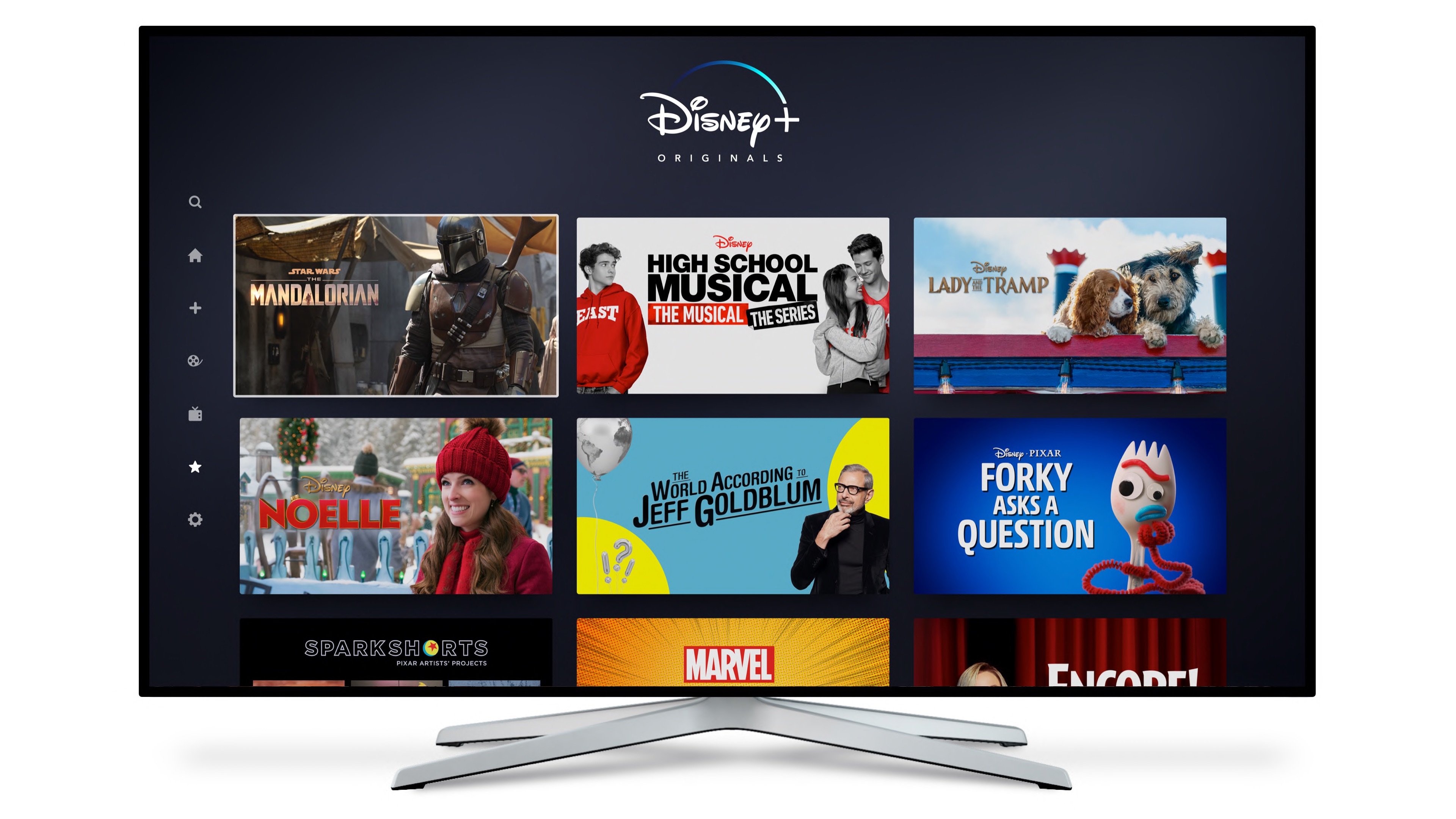 Disney+ streaming service on a TV.