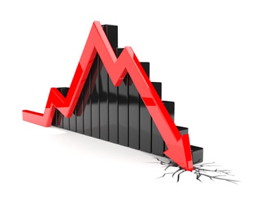 Stock arrow climbs up and then goes back down