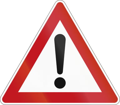 Exclamation point inside a yield sign