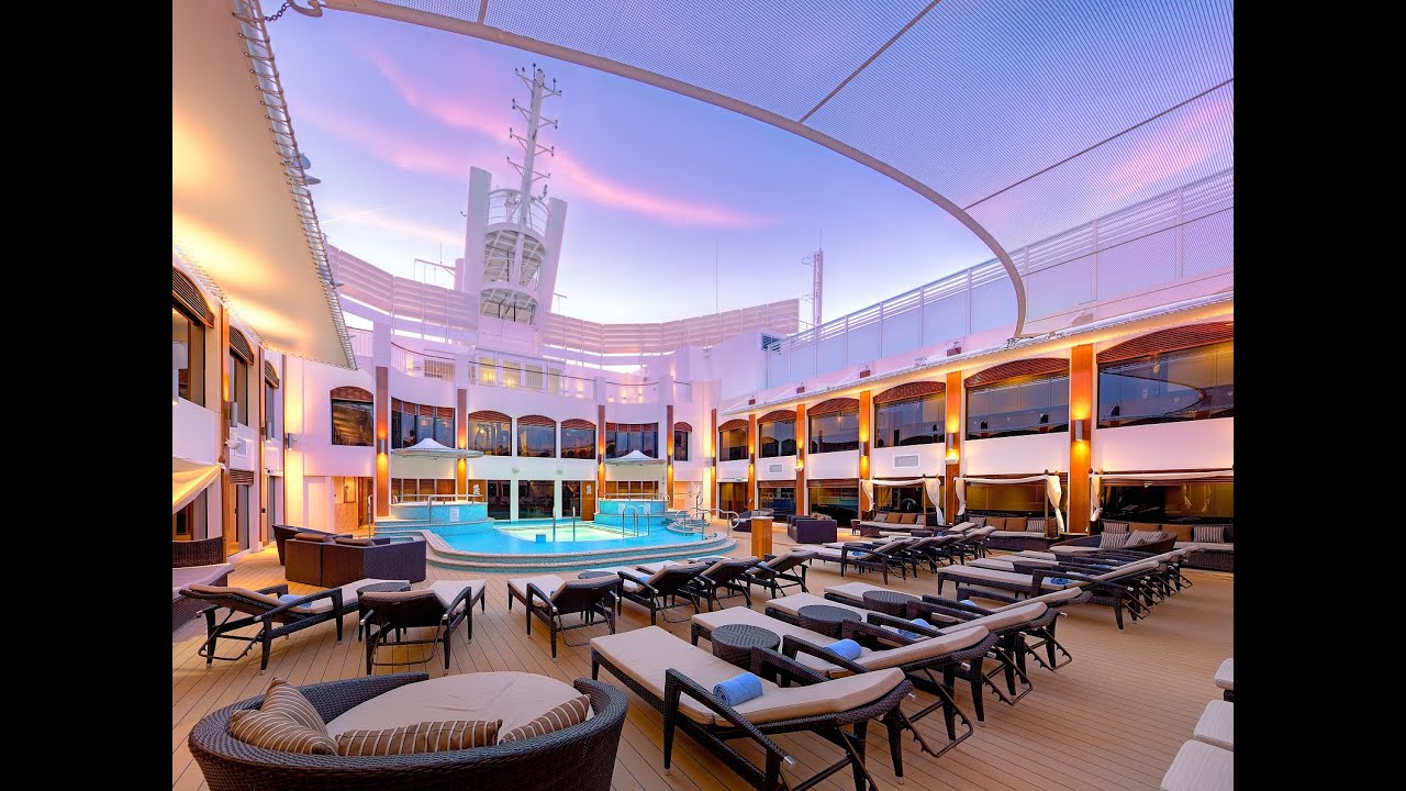 Exterior shot of the pool area for NCL's Haven passenger cabins.