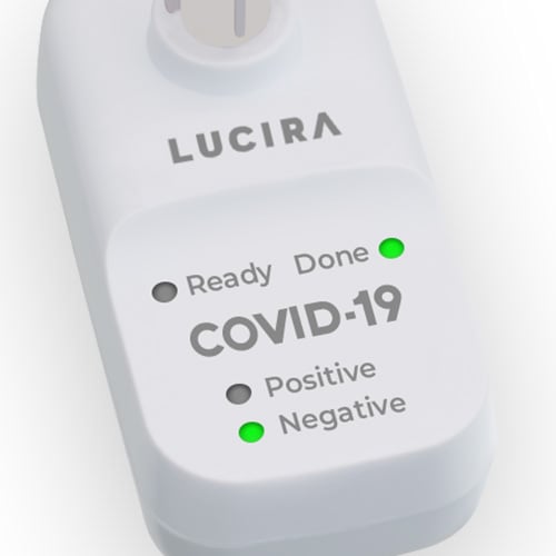 Base unit of the Lucira COVID-19 All-In-One Test Kit.