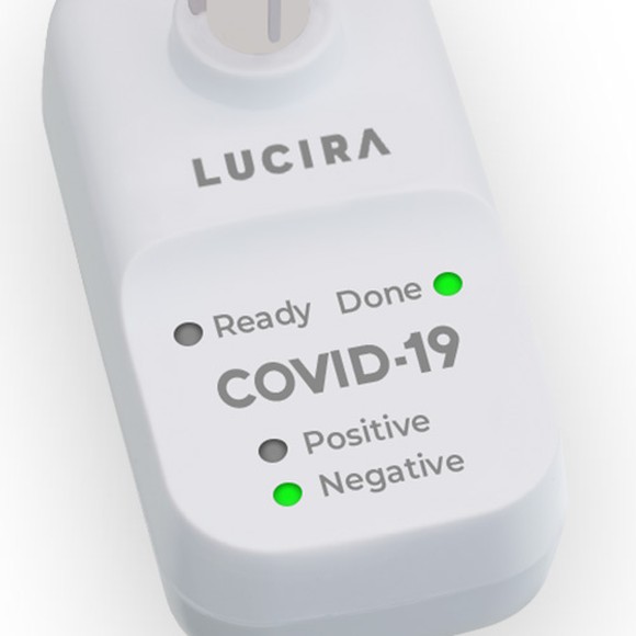 Base unit of the Lucira COVID-19 All-In-One Test Kit.
