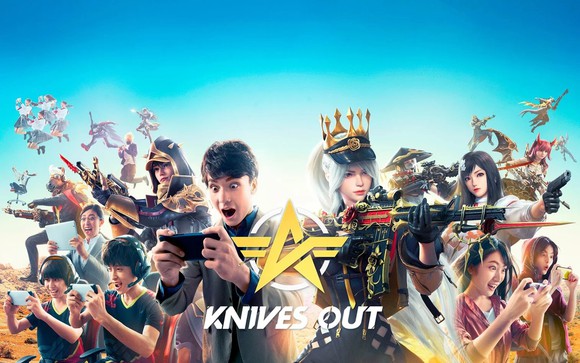 An image showing people playing NetEase's Knives Out and characters from the game