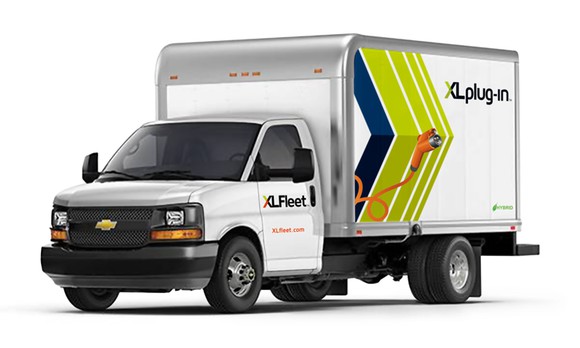 XL Fleet plug-in hybrid Chevy box truck
