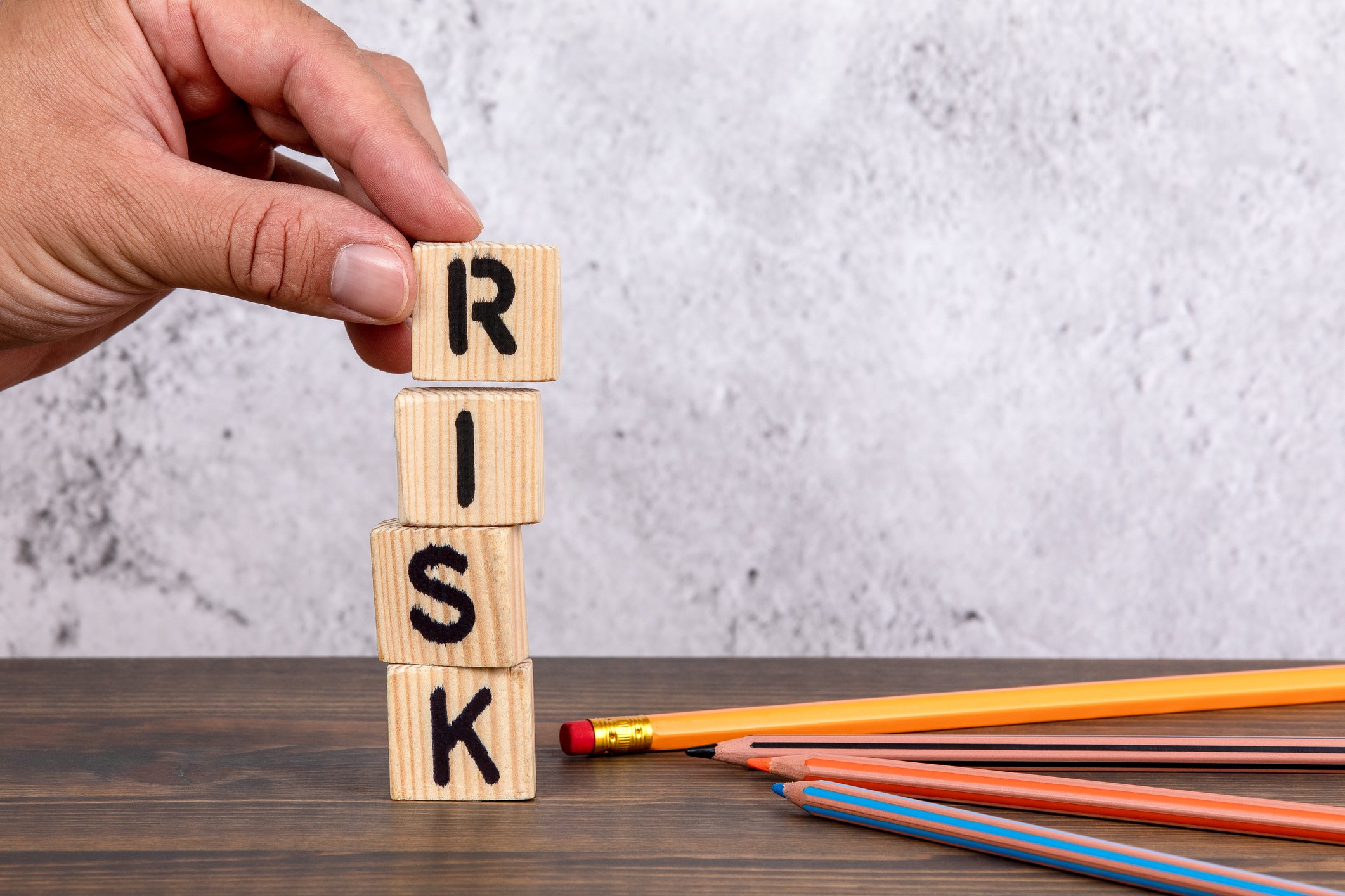 Picture of blocks spelling risk