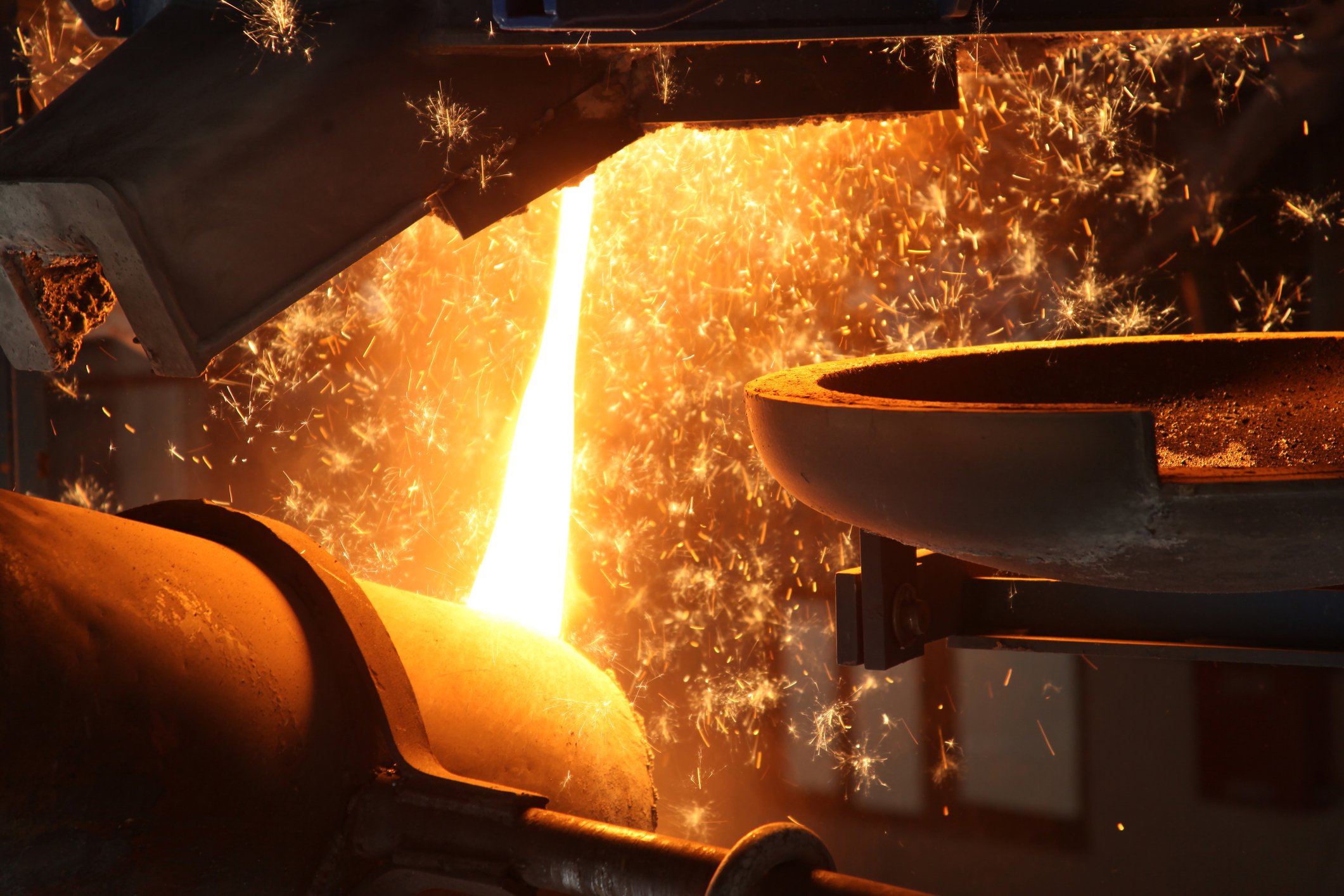 Steel casting inside a mill.