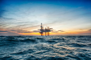 Offshore Drilling Rig on Water
