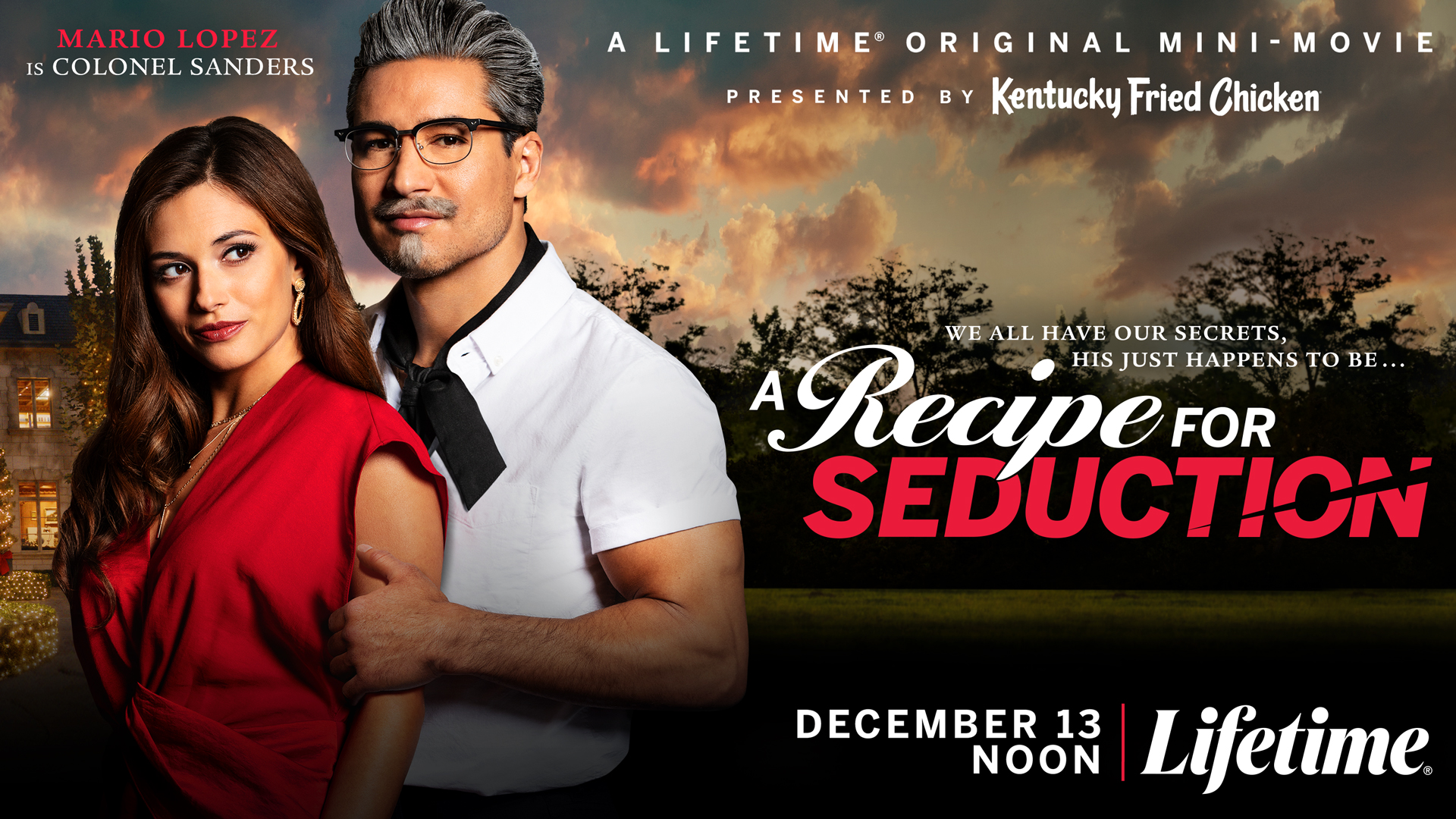 Poster for A Recipe for Seduction, featuring Mario Lopez as a young Colonel Sanders.