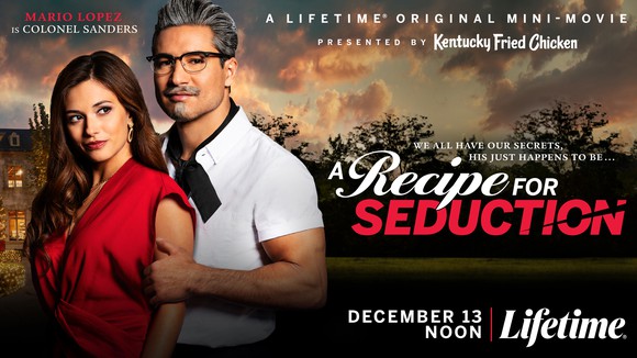 Poster for A Recipe for Seduction, featuring Mario Lopez as a young Colonel Sanders.