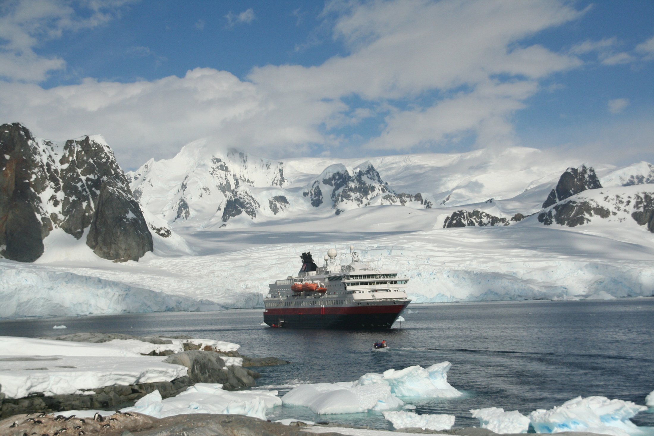 Cruise ship in an arctic bay