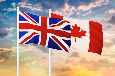Canadian and UK flags