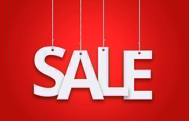 sale hanging sign in red color
