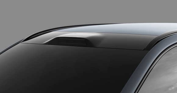 A prototype Luminar sensor, shown on a Volvo.  