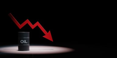 Oil Barrel With Falling Chart