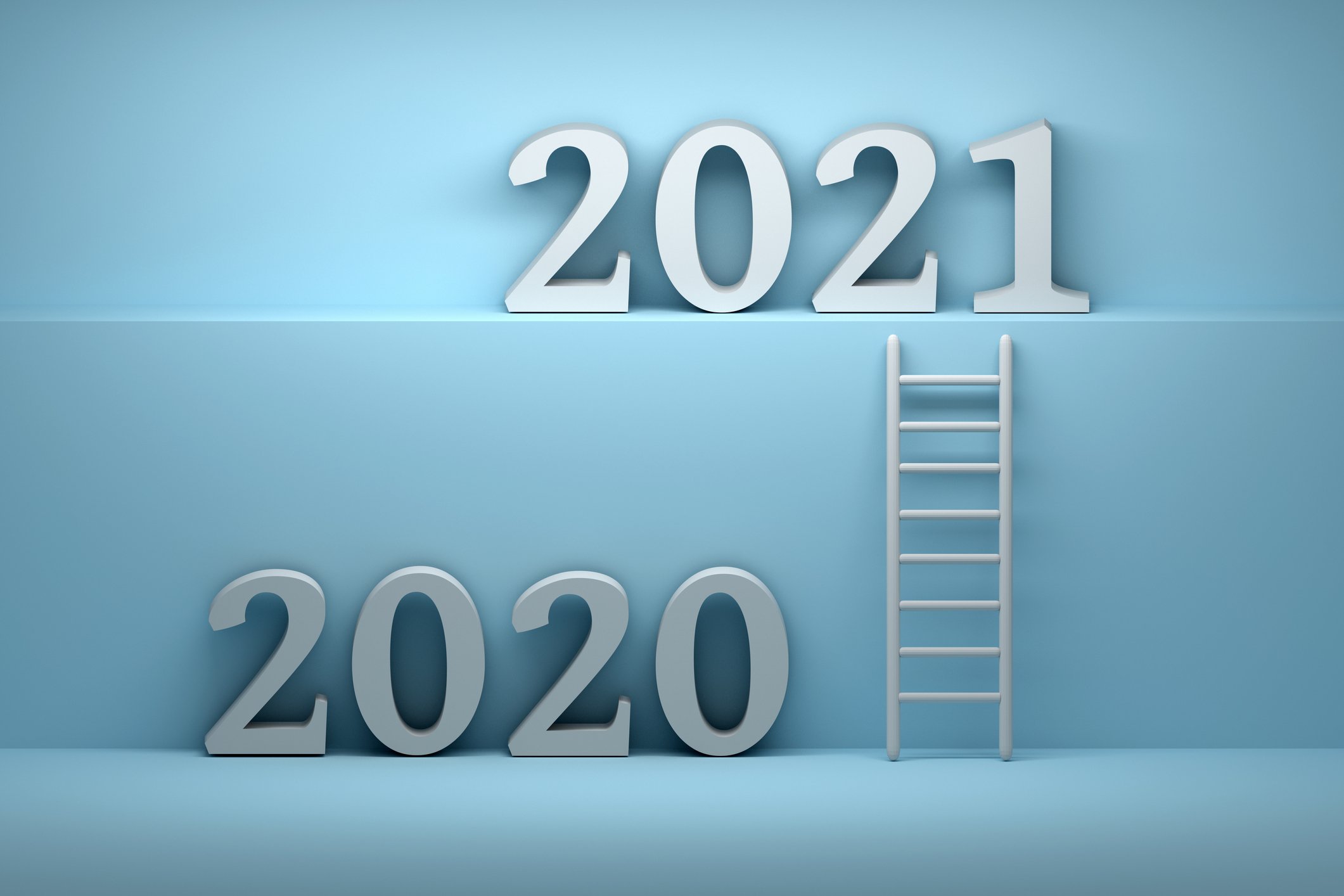 2020 with a ladder going up to 2021 on a higher level
