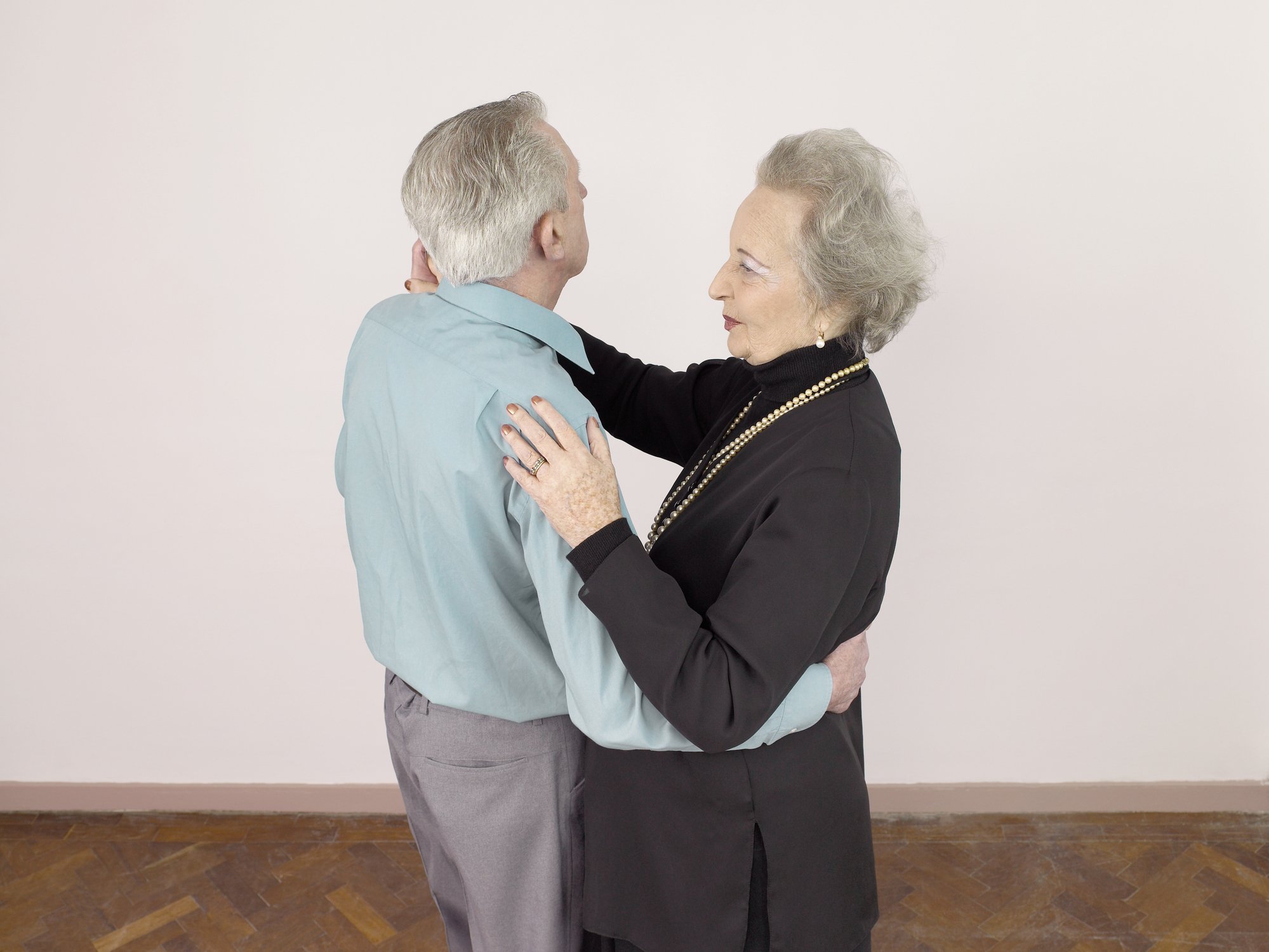 Older man and woman dancing
