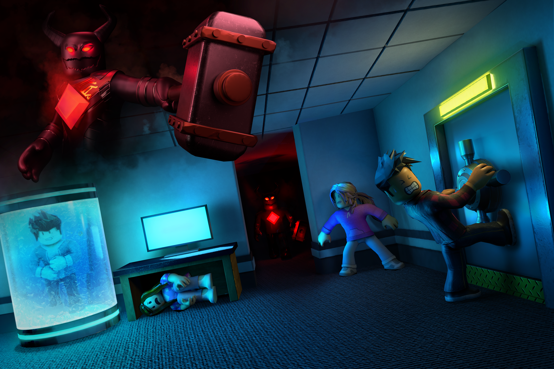 "Flee the Facility", a game created in Roblox.