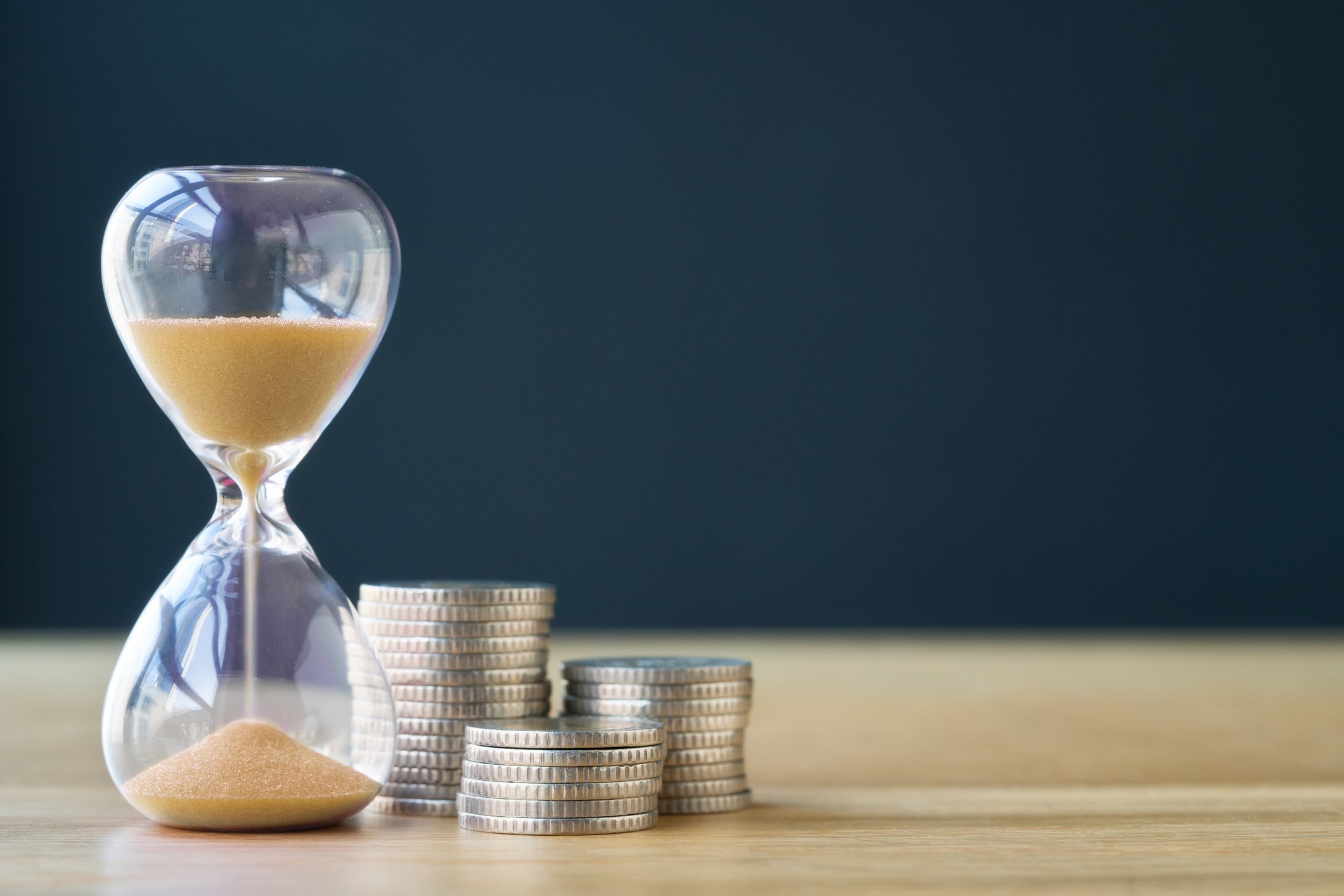 hourglass coins time getty