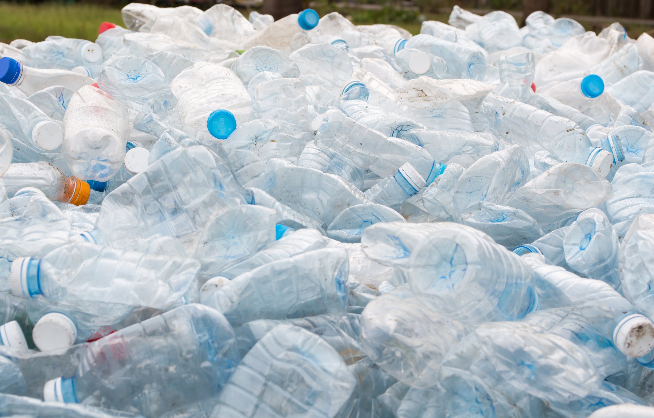 pile of plastic water bottle waste