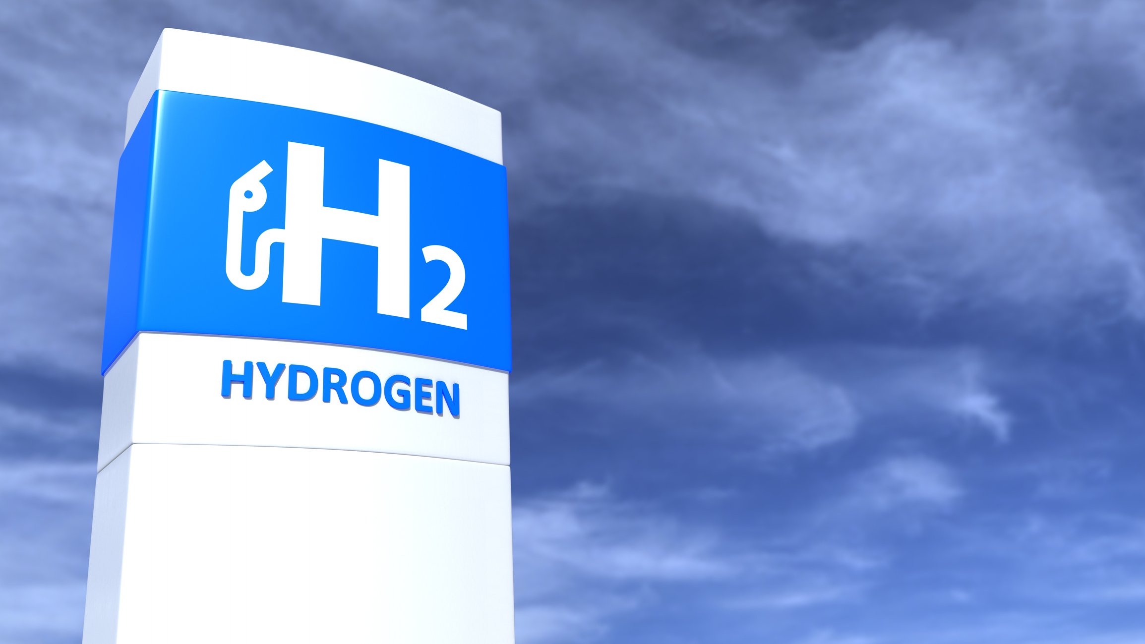 A hydrogen station in front of a blue sky.