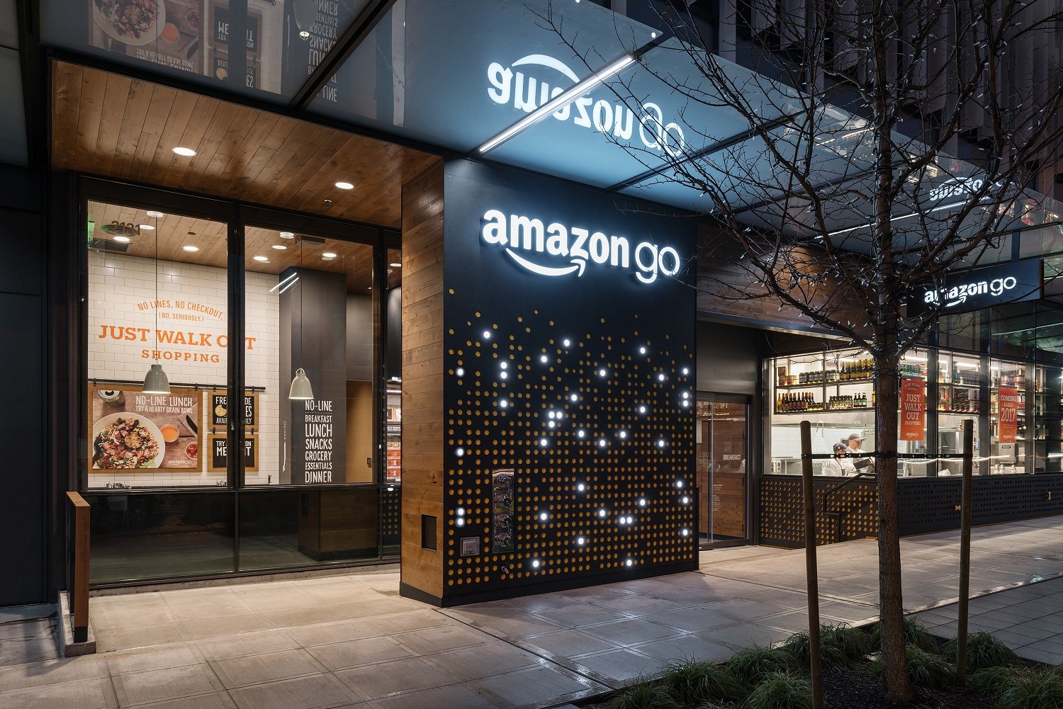 Exterior of an Amazon Go store.