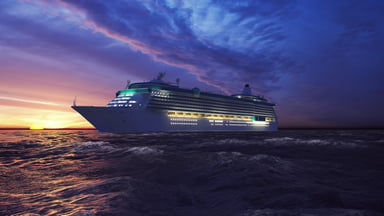 Cruise ship at night