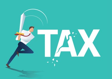 Tax man with sword