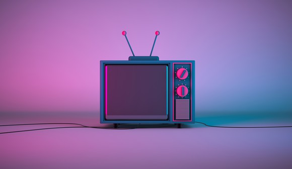 A small, antique television