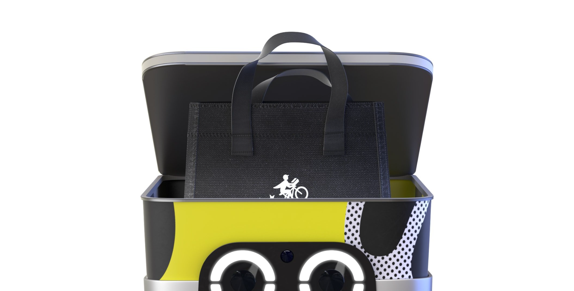 The top half of a Serve robot.