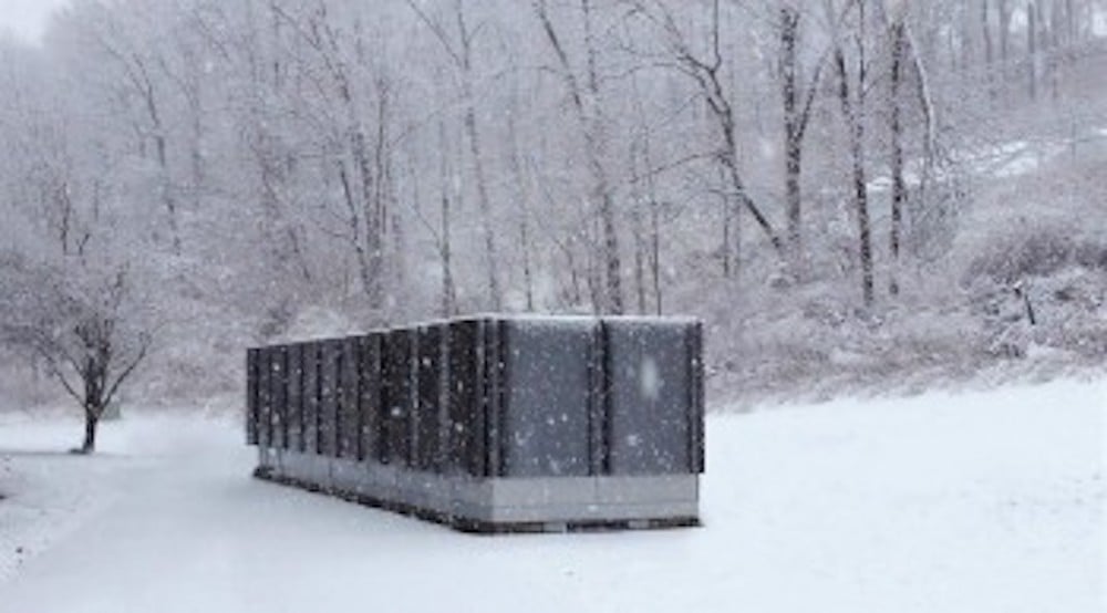 Bloom Energy power generation system in snowy scene