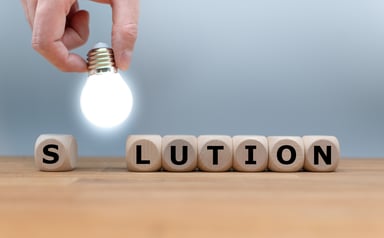Solution with light bulb