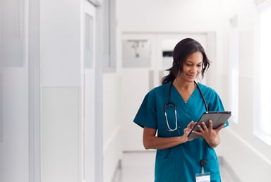 Doctor holding a tablet