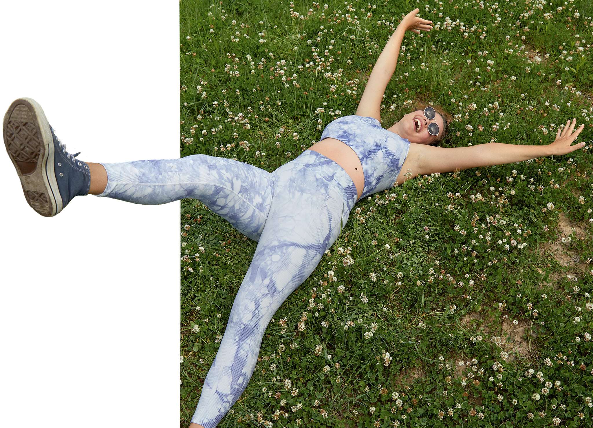 Woman laying on grass